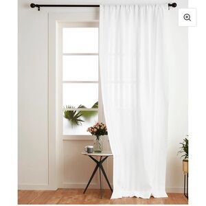 Elegant White Zoe Curtain Panel By Solino Home. Linen & Cotton. 52”x96”. New.